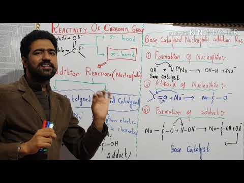 कार्बोनिल समूह की प्रतिक्रियाशीलता | आधार उत्प्रेरित न्यूक्लियोफिलिक जोड़ प्रतिक्रिया की सामान्य प्रतिक्रिया