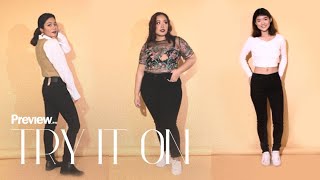 Girls in Different Sizes Wear the Same Black Skinny Jeans | Try It On | PREVIEW