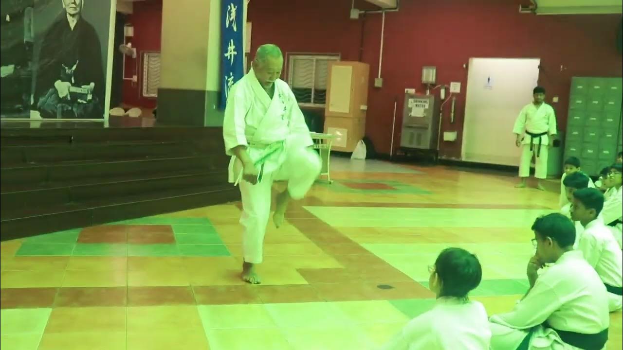 Asairyu karate Karate body exercise, Core muscle strengthMae geri from one leg squat Mumbai