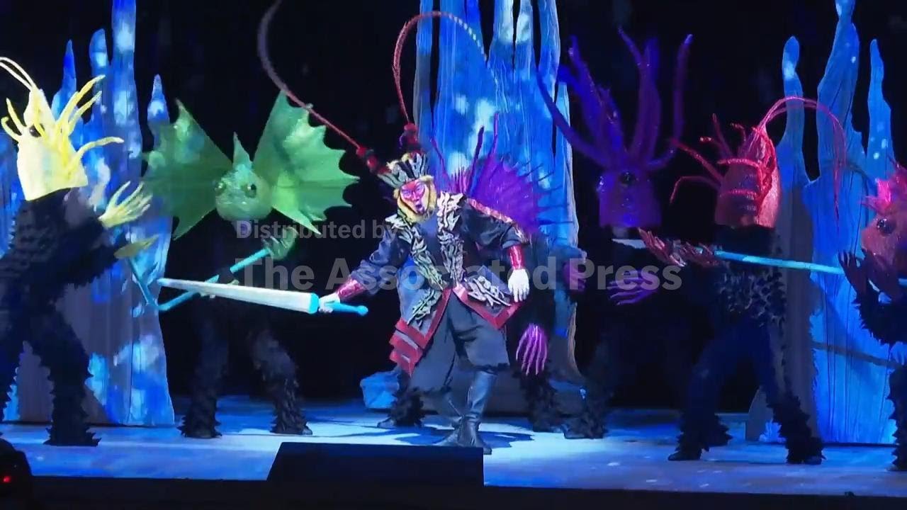 The Monkey King, beloved figure from Chinese mythology, swings onto the stage in San Francisco