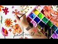 Real time paint with me  summer gouache flowers