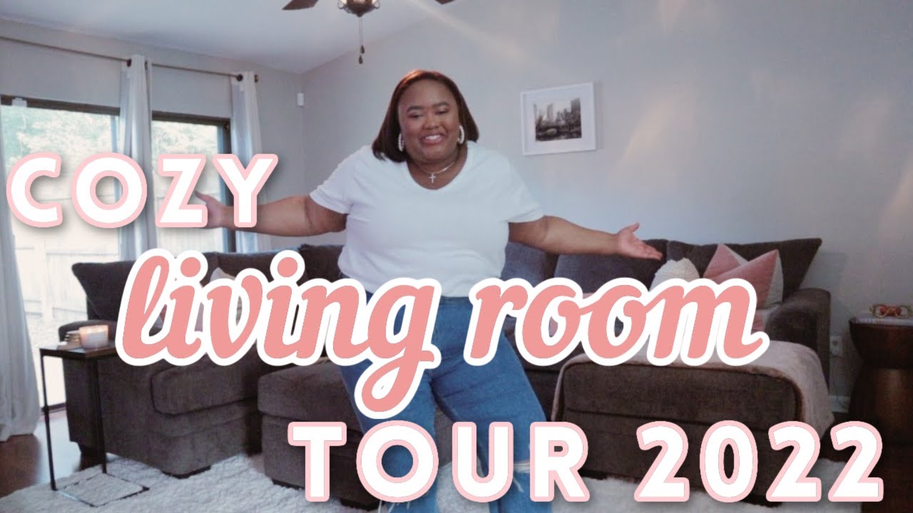 MODERN CHIC LIVING ROOM TOUR | COZY PINK BOHEMIAN HOME DECOR 2020