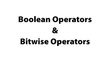 Boolean operators and Bitwise operators