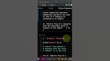 membership operator IN NOT python tamil #python #shorts