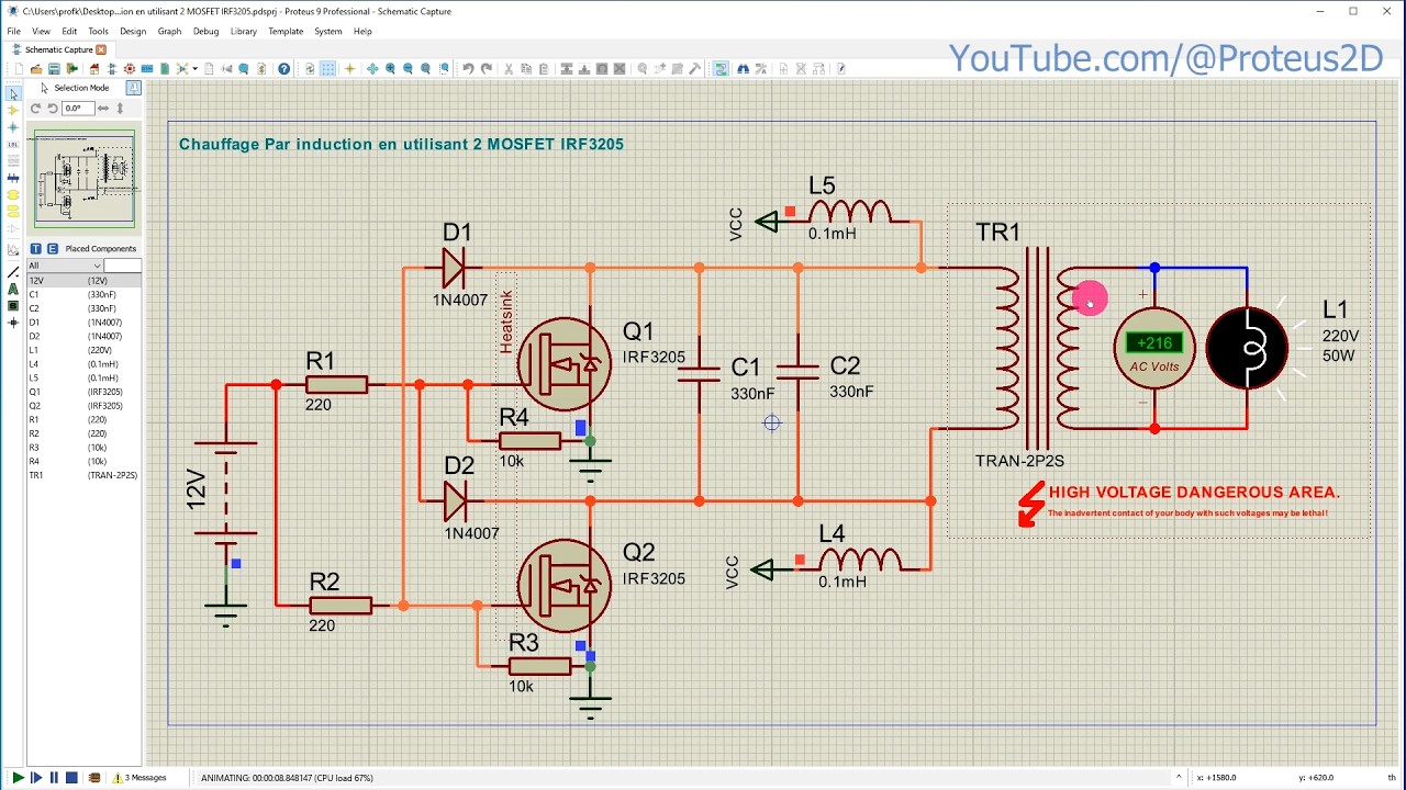 Chauffage Par induction en utilisant 2 MOSFET IRF3205