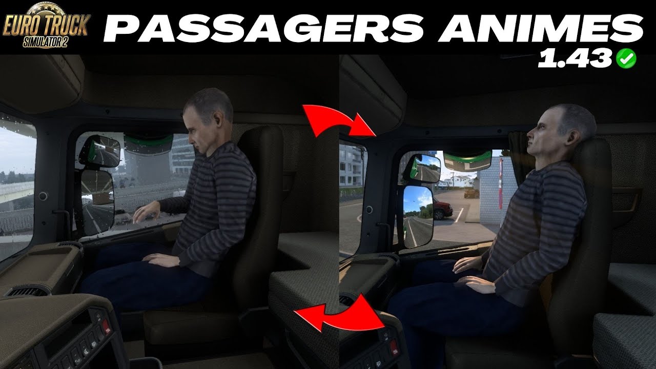 [ ETS2 V1.43 ] PASSAGERS ANIMES / ANIMATED PASSENGERS V1.0 | PLUS