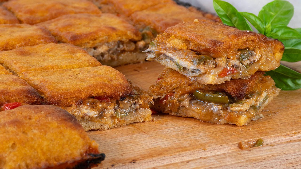 RECETA MEJORADA. Empanada de millo e xoubas.