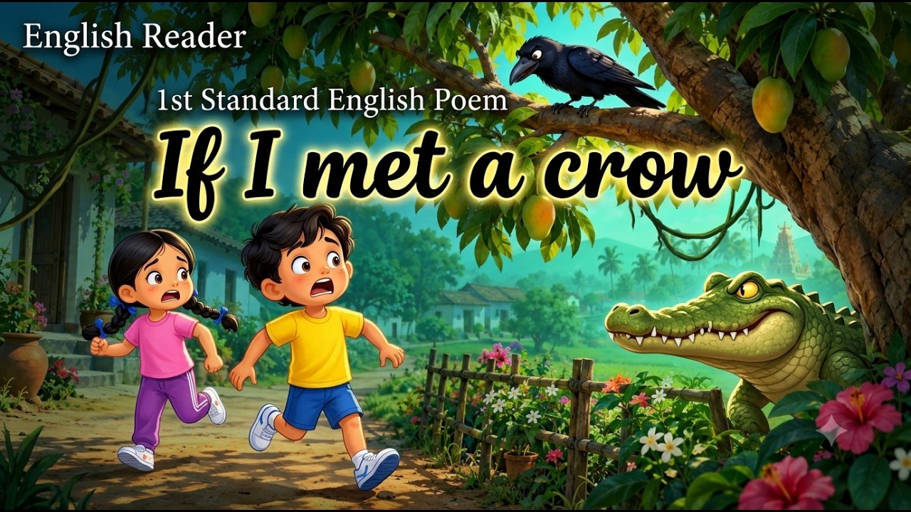 If I met a crow | 1st Standard English Poem | English Reader | Rhyme ...