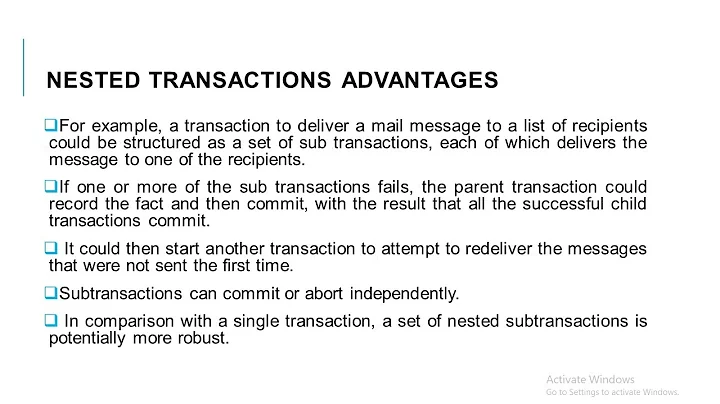 Nested Transactions and Locks