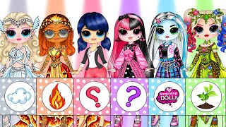 Marinette, Draculaura, Isabela, Monster High G3: 4 Elements Fire Water Air - DIY Arts & PaperCrafts