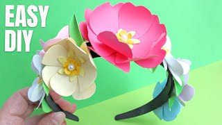 DIY Easy Flower Crown Headband 🌸🌹🏵️🍀 | #hairaccessories  | Paper Flower | #tiara screenshot 5
