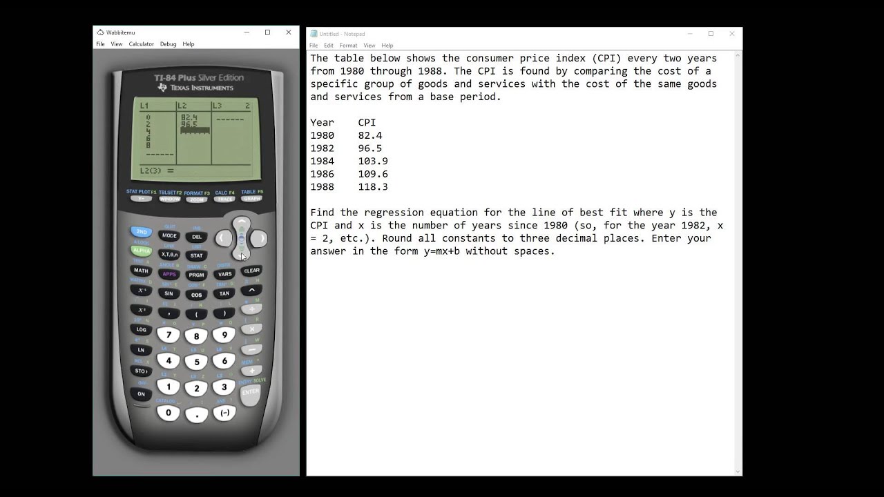 Linear Regression with the TI84