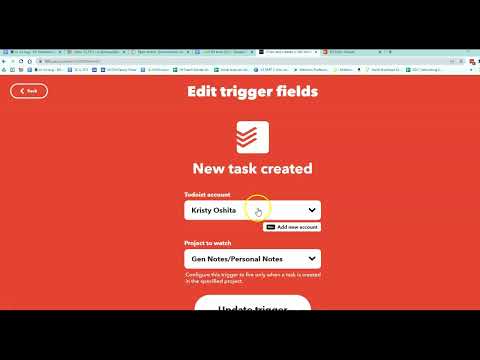 Overview of IFTT for todoist to google docs connection