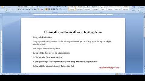 Hướng dẫn cài theme để có website giống demo [Muathemedep.com]
