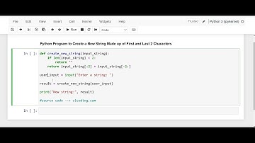 Day 81: Python Program to Create a New String Made up of First and Last 2 Characters