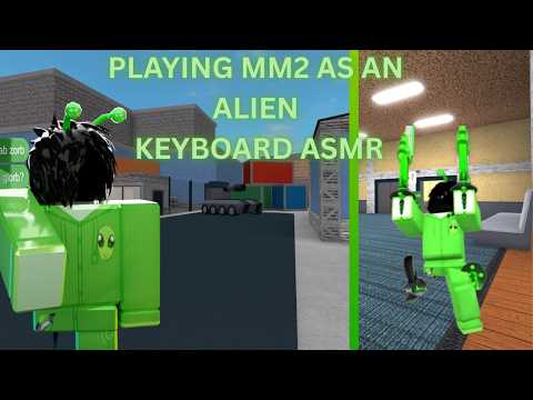 PLAYING MM2 AS AN ALIEN // KEYBOARD ASMR // TRICKSHOTS //