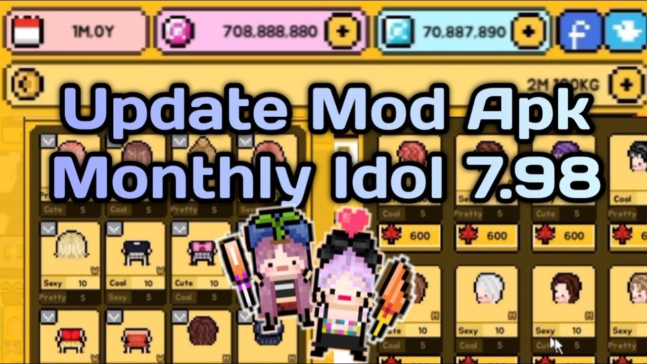 Update Terbaru! Mod Monthly Idol Versi 7.98! Uang, Gemstone, dan