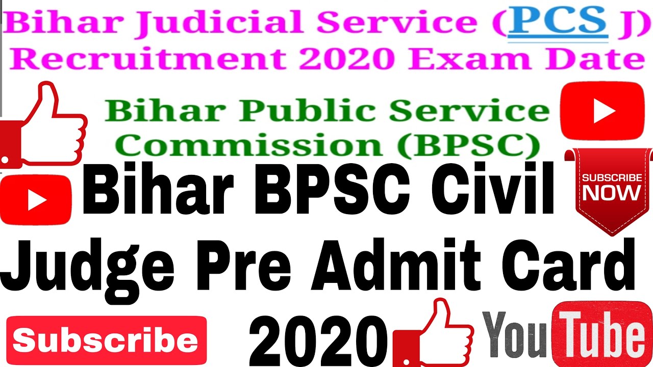 Bihar BPSC Civil Judge Pre (PCS J ) Admit Card 2020 ,latest update 2020