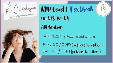 KIIP LEVEL 1 Textbook:  Unit 13  Grammar Application (Reading, Writing)