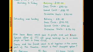 TSA 2016 Section 1 - Q31 - RS - theatre ticket prices - Worked Solution