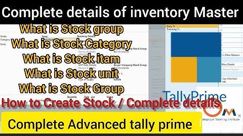 Complete Details Of Inventory Master | How to create /Delete /Alter Inventory Master