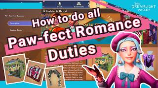 ALL Paw-fect Romance Star Path Duties with index// Disney Dreamlight Valley