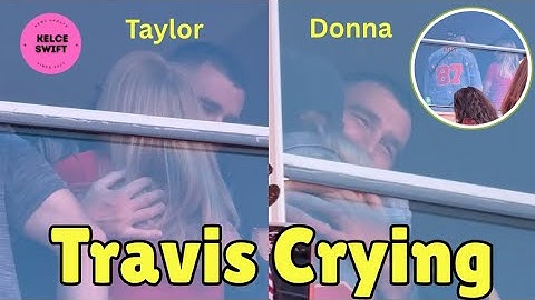 Travis Kelce barst in tranen uit terwijl hij zijn verloofde Taylor Swift en moeder Donna omhelst ...