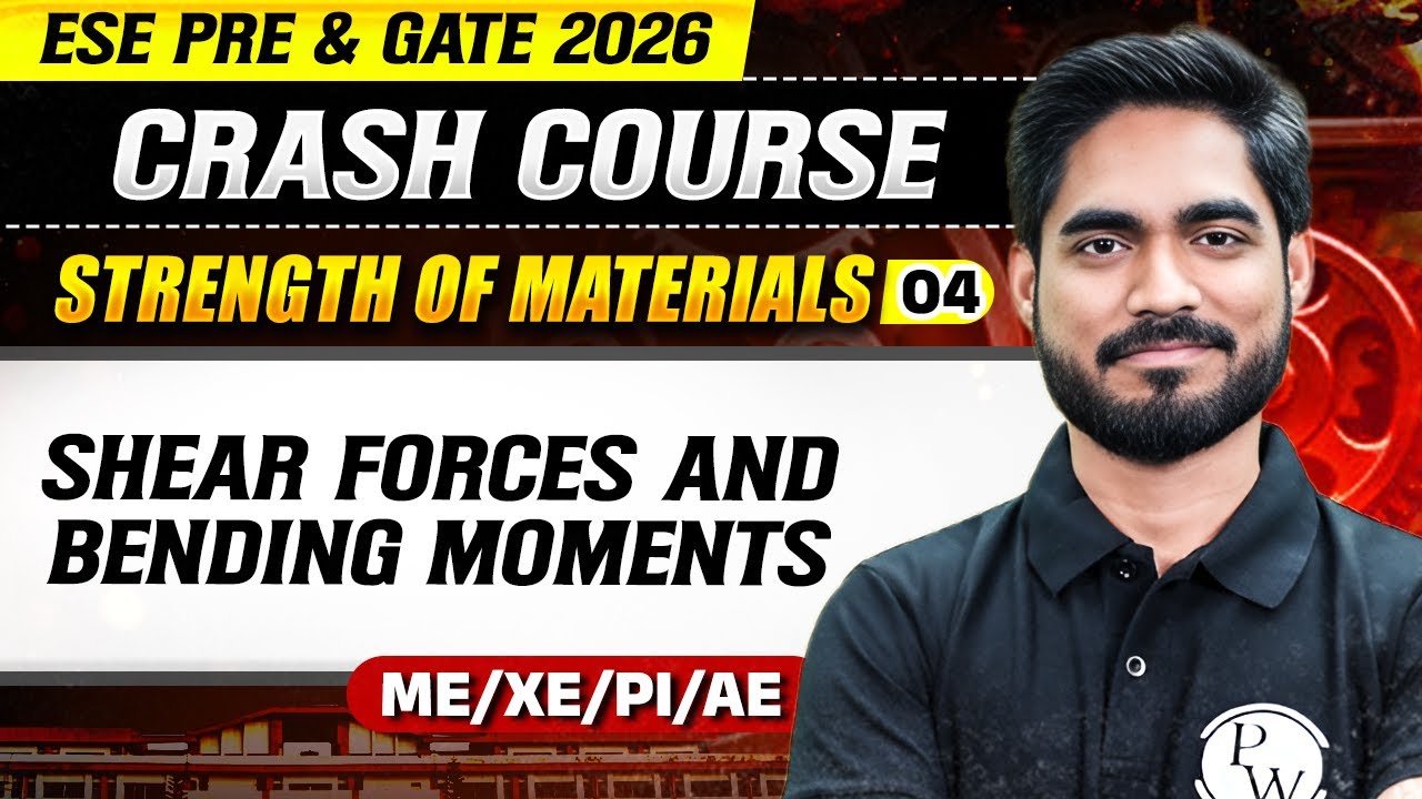 SOM 04 | Shear Forces and Bending Moments | ME / XE / PI / AE | GATE 2026 Crash Course