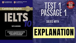 Cambridge 10 Passage 1- Test 1 || Solution with Easy Explanation || #IELTSREADING #READINGTRICKS