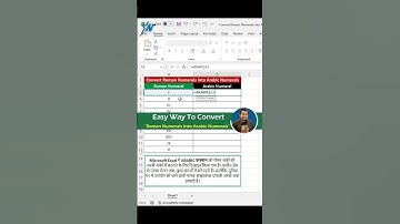 Excel Magic: Convert Roman to Arabic Numerals Instantly 😮 Excel For Fresher #shorts