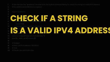 Check if a string is a valid ipv4 address
