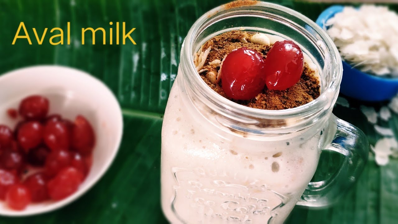 AvalMilk in 2 minutes Flattened rice milk poha milk shake 