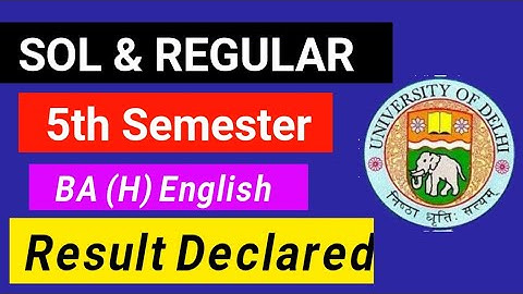 DU SOL 5th Semester BA Hons. English Result Has been declared | How to check 5th semester result