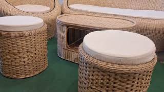 Cane White Apple sofa set # with tool # Cane furniture # shop in Siliguri # Craft india house