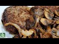 Hamburger Steaks Bella Mushrooms and Onions so Quick and Easy