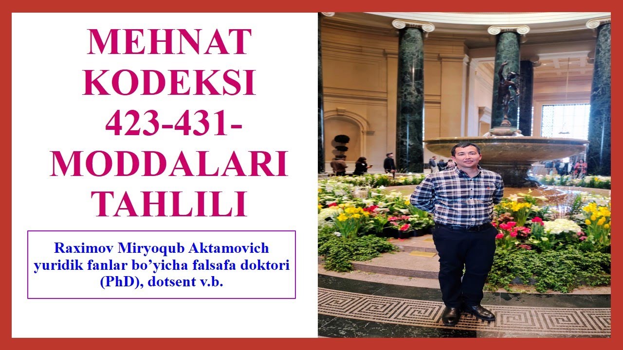 Mehnat kodeksining 423-431-moddalari tahlili