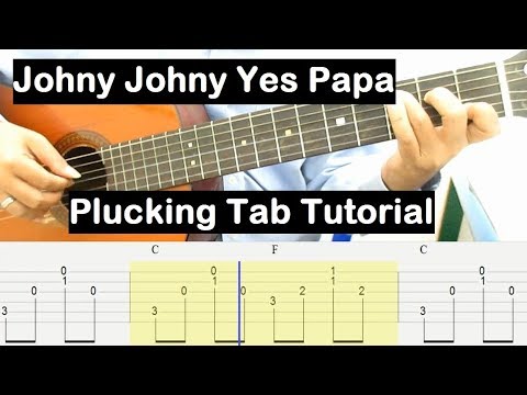 Johny Johny Yes Papa Guitar Lesson Chords Plucking Tab Tutorial Guitar Lessons For Beginners
