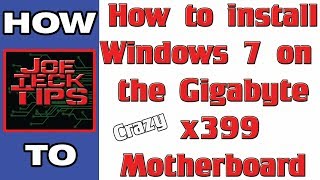 How To Install Windows 7 On A Threadripper X399 How To Joetecktips