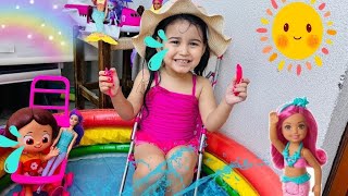 Eli̇f Ve Ni̇l Yaza Barbi̇e Havuz Parti̇si̇yle Veda Edi̇yor.kizkar İçi̇n Eğlenceli̇ Vi̇deolar