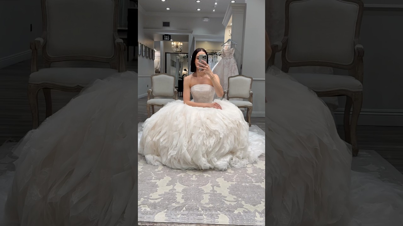 The Sit Test in GORGEOUS Textured Strapless Ball Gown!