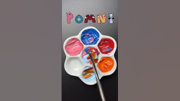 Pomni | Guess the mixed color #tadc #pomni #colormixing #satisfying #art