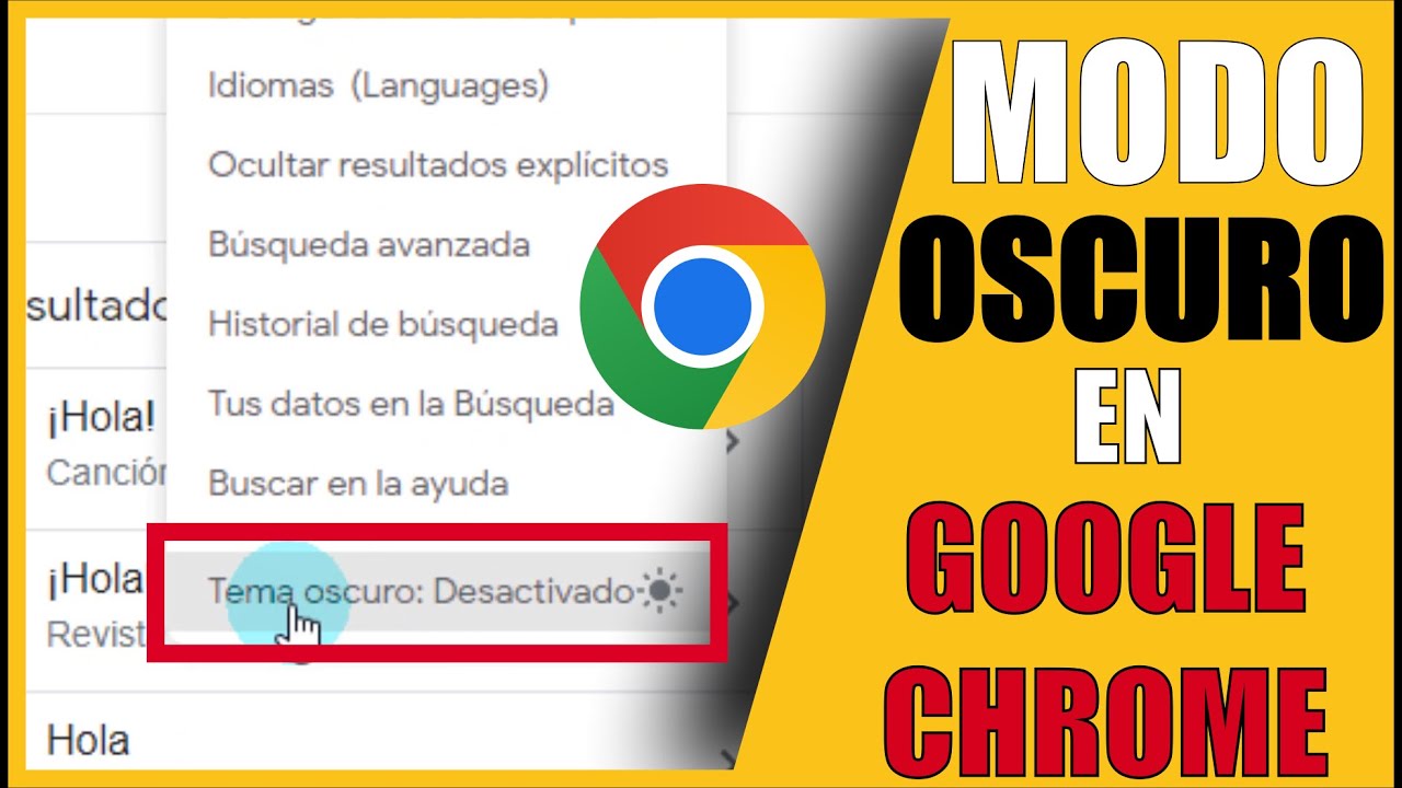Como PONER en MODO OSCURO el BUSCADOR de GOOGLE CHROME - YouTube