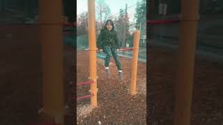 Aliya on the bars at the #playground #gymnastics