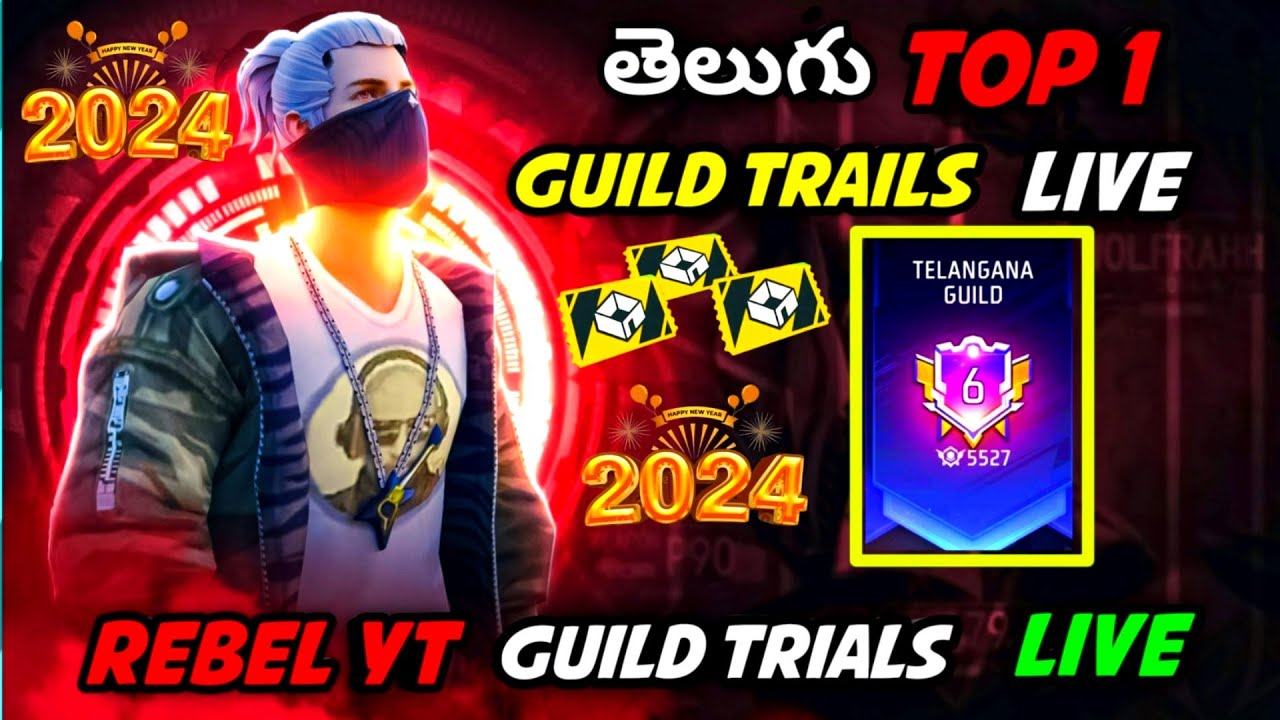GUILD TRAILS LIVE FREE FIRE IN TELUGU | FREE FIRE GUILD TRIALS LIVE ...