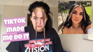 Bleaching My Hair Like An E Girl Diy Bleached Streaks At Home Youtube