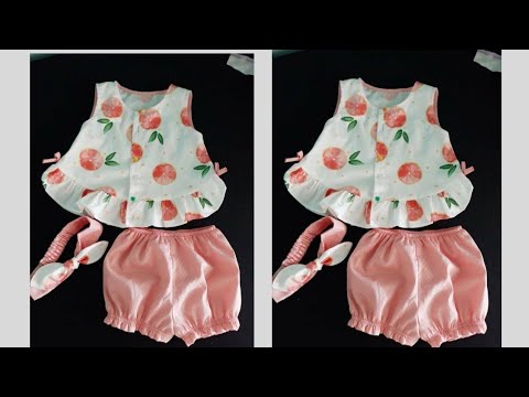 Burgundy Baby Dress Set Cutting And Stitching | Baby Frock Cutting And ...