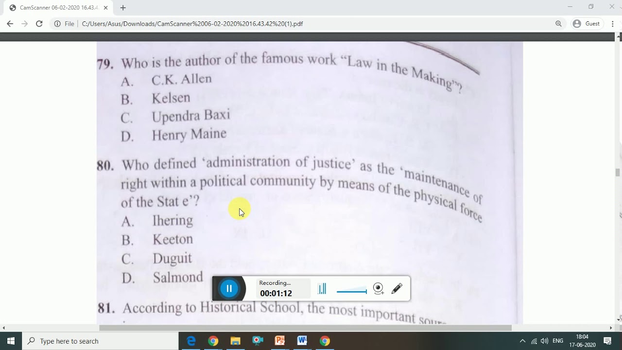 CRASH COURSE LAW PG 2020 UGC NET, CLAT LLM, AILET LLM, DU LLM MOCK