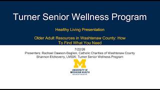 Older Adult Resources in Washtenaw County How to Find What You Need