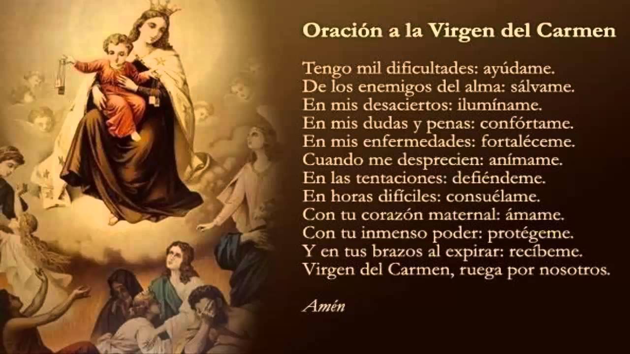 Oracion A La Virgen Del Carmen Suplica Para Tiempos Dificiles Youtube