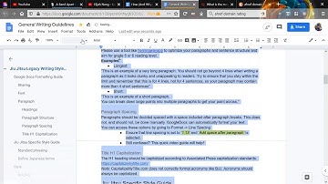 Google Docs Paragraph Formatting